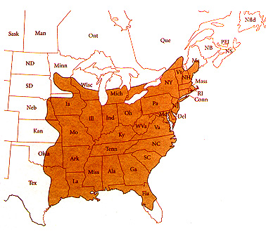 coverage map Wildflowers of the Eastern United States by Wilbur H. Duncan and Marion B. Duncan