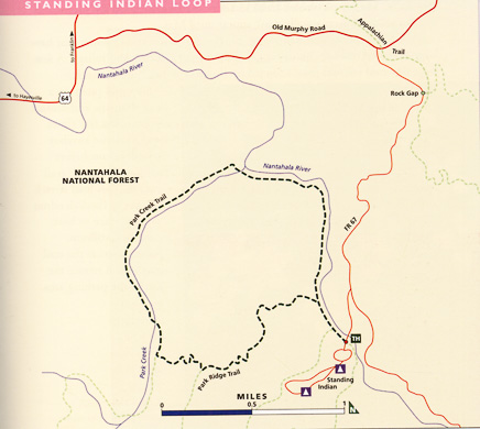 map of Standing Indian Loop trail