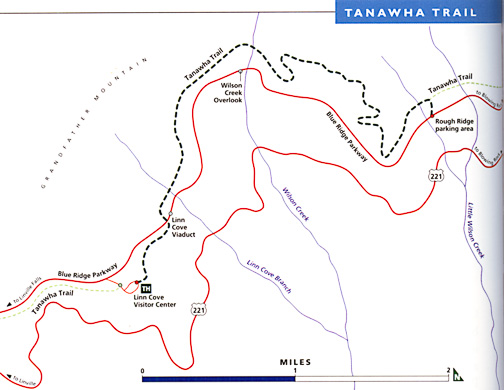 map of Tanawha Trail