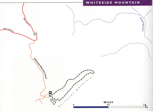 map of Whiteside Mountain
